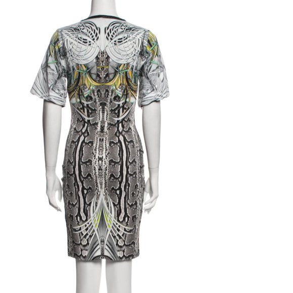 ROBERTO CAVALLI Snake Animal Print White Bodycon Dress - Picture 5 of 7